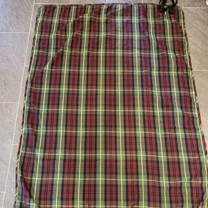 Vintage L.L. BEAN Weekender Outdoor Blanket Green Plaid 68” X 50”